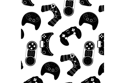 Video game gadget and joypad black white pattern