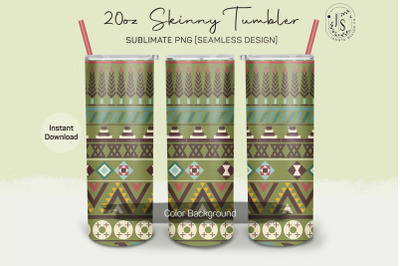 Tribal Pattern 20oz Tumbler Sublimation Wrap