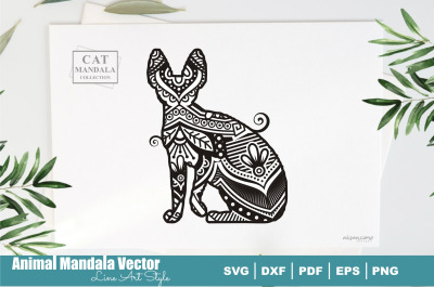 Cat Poodle Mandala #27 . Boho Style SVG