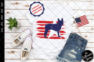 Boston Terrier flag svg , Pet svg, American Flag