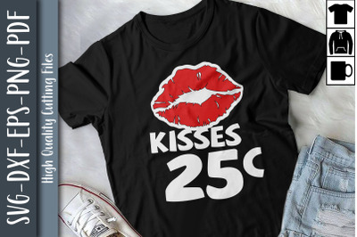 Cute Kisses 25 Cents Love Heart