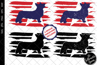 Cardigan Welsh Corgi flag svg , Pet svg, American Flag