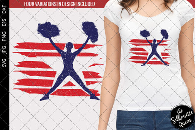 Cheerleading-1 flag svg , Dance svg, American Flag