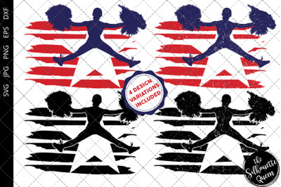 Cheerleading-2 flag svg , Dance svg, American Flag