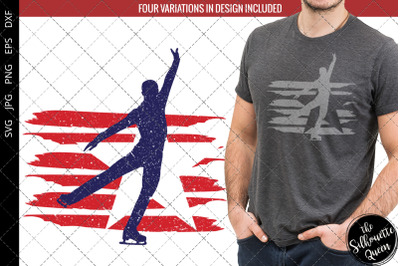 Figure Skating - Male flag svg , Oil Rig svg, American Flag