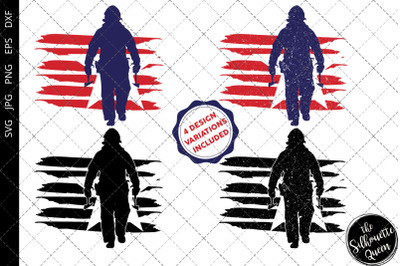 Fire Fighter flag svg , Oil Rig svg, American Flag