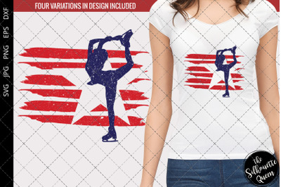 Ice Skating Women flag svg , Oil Rig svg, American Flag