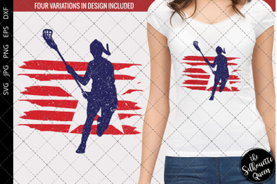 Lacrosse - Women flag svg , Player svg, American Flag