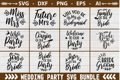 Wedding Party SVG Bundle Vol-1