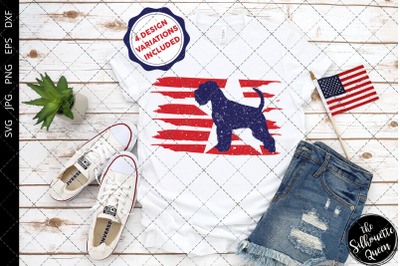 Miniature Schnauzer Dog flag svg , American Flag, Fourth of July SVG