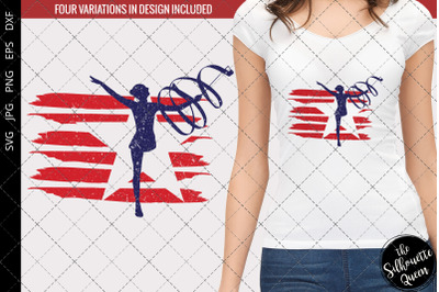 Rythmic Gymnastic flag svg, Dancer svg, American Flag