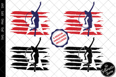 Rythmic Gymnastic-2 flag svg , Dancer svg, American Flag