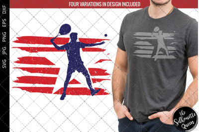 Tennis - Men flag svg , Player svg, American Flag, Fourth of July SVG