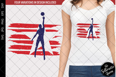 Volleyball - Women flag svg , Player svg, American Flag