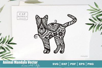 Cat Poodle Mandala #28 . Boho Style SVG