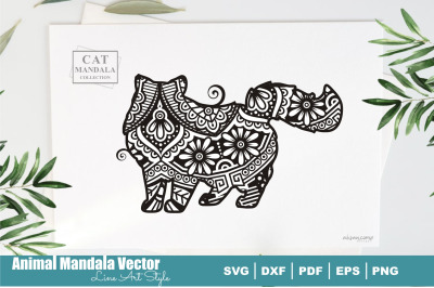 Cat Poodle Mandala #29 . Boho Style SVG