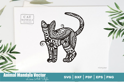 Cat Poodle Mandala #30 . Boho Style SVG