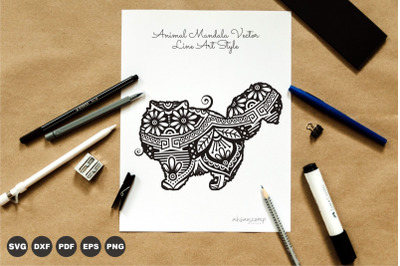 Cat Poodle Mandala #31 . Boho Style SVG