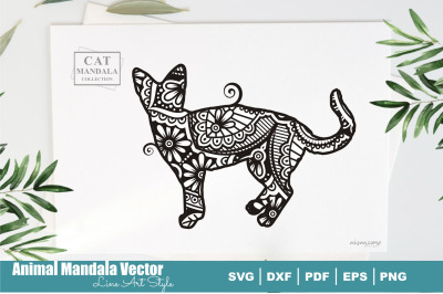 Cat Poodle Mandala #32 . Boho Style SVG