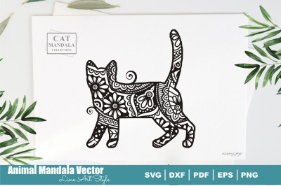 Cat Poodle Mandala #34 . Boho Style SVG