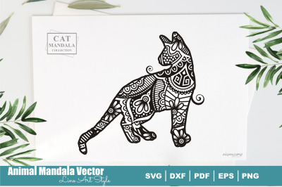 Cat Poodle Mandala #35 . Boho Style SVG