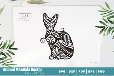 Cat Poodle Mandala #36 . Boho Style SVG