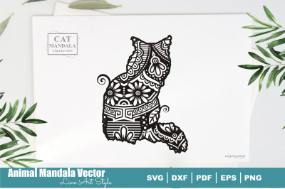 Cat Poodle Mandala #37 . Boho Style SVG