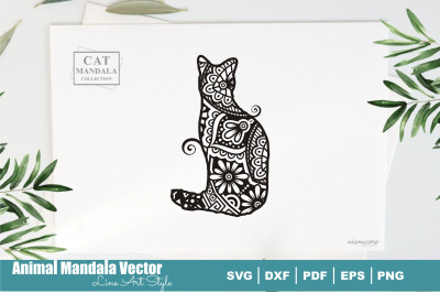 Cat Poodle Mandala #38 . Boho Style SVG