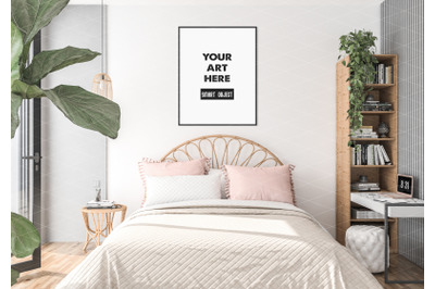 Interior scene artwork background frame mockup