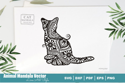 Cat Poodle Mandala #40 . Boho Style SVG