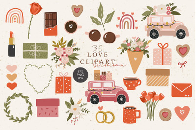 Love clipart, Valentines day PNG items, Love elements clipart