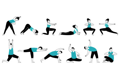 Yoga workout. Muscles training, stretching activities. Isolated strong