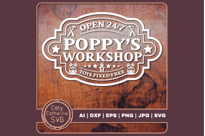 Poppy&#039;s Workshop Open 247 Toys Fixed Free Create Your Own Sign SVG Cut
