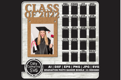 Photo Banner Graduation Bunting Bundle Class Of 2022 SVG Cut File