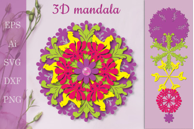 3D mandala for Easter. Cut SVG