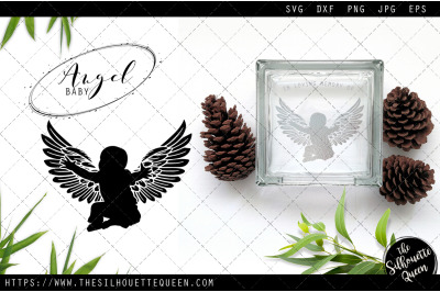 RIP Baby, Memorial with Angel Wings SVG, Sympathy Svg