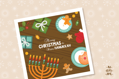 SALE 50% Christmas and Hanukkah card