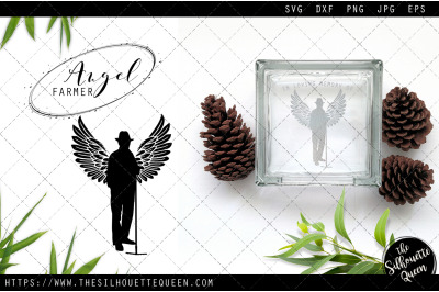 RIP Farmer, Memorial with Angel Wings SVG, Sympathy Svg