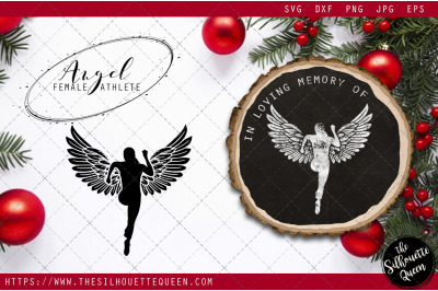 RIP Female Athlete, Memorial with Angel Wings SVG, Sympathy Svg