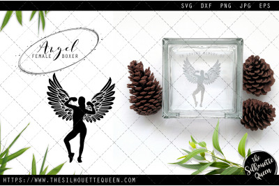 RIP Female Boxer, Memorial with Angel Wings SVG, Sympathy Svg