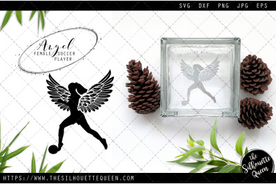 RIP Female Soccer Player, Memorial with Angel Wings SVG, Sympathy Svg