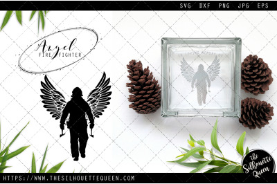 RIP Fire Fighter, Memorial with Angel Wings SVG, Sympathy Svg