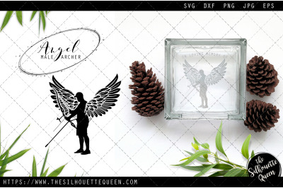 RIP Male Archer, Memorial with Angel Wings SVG, Sympathy Svg