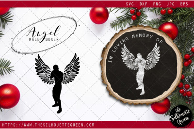 RIP Male Boxer, Memorial with Angel Wings SVG, Sympathy Svg