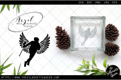 RIP Male Lacrosse Player, Memorial with Angel Wings SVG, Sympathy Svg