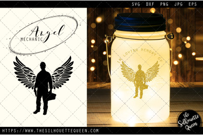 RIP Mechanic, Memorial with Angel Wings SVG, Sympathy Svg