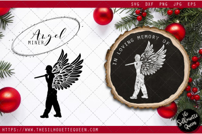 RIP Miner, Memorial with Angel Wings SVG, Sympathy Svg