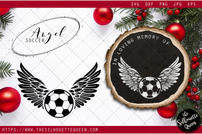 RIP Soccer Player, Memorial with Angel Wings SVG, Sympathy Svg