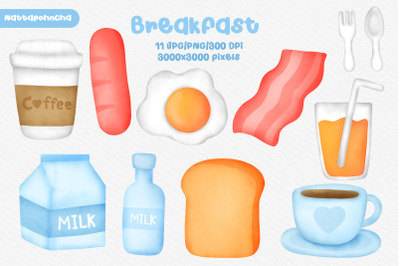 watercolor breakfast clipart