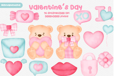 Bear valentine&#039;s day clipart
